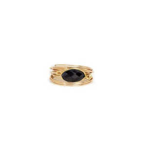 Oriental Trading Rings*A Blonde And Her Bag - Torrey Ring In Black Onyx / Size 7 / Gold Over Copper Tarnish Resistant