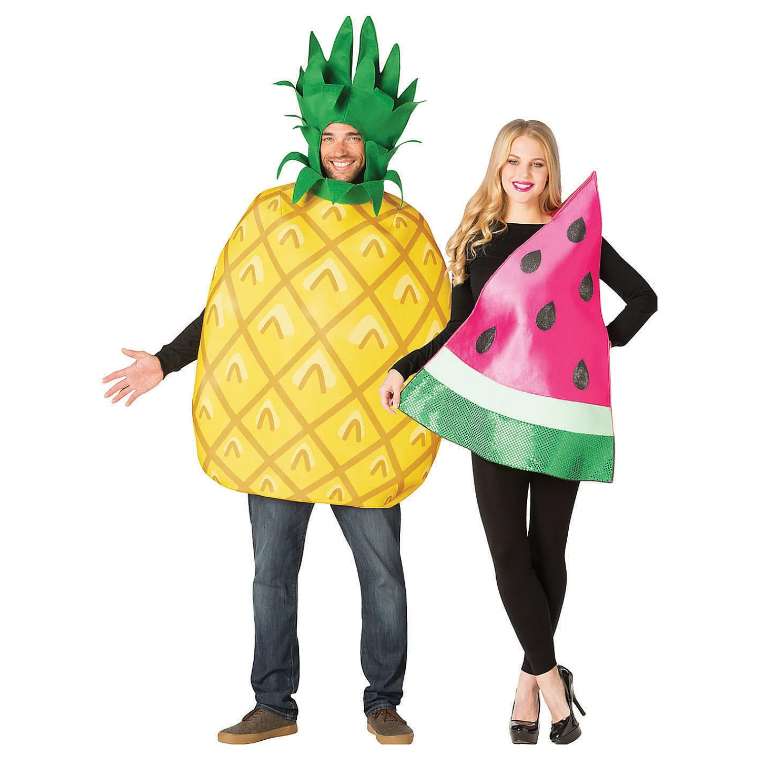 adult_pineapple_and_water_0.webp Adult Pineapple And Watermelon Couple Costumes<Oriental Trading Discount