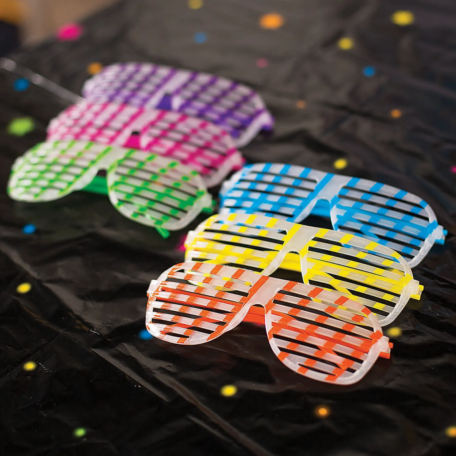 adults_bright_color_glowi_4.webp Oriental Trading Glow Jewelry*Adult's Bright Color Glow-In-The-Dark Shutter Glasses- 12 Pc.