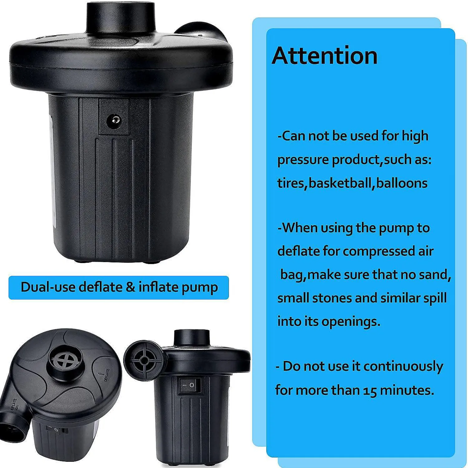 agptek_electric_air_pump__2.webp Agptek Electric Air Pump For Inflatables Air Mattresses<Oriental Trading Discount