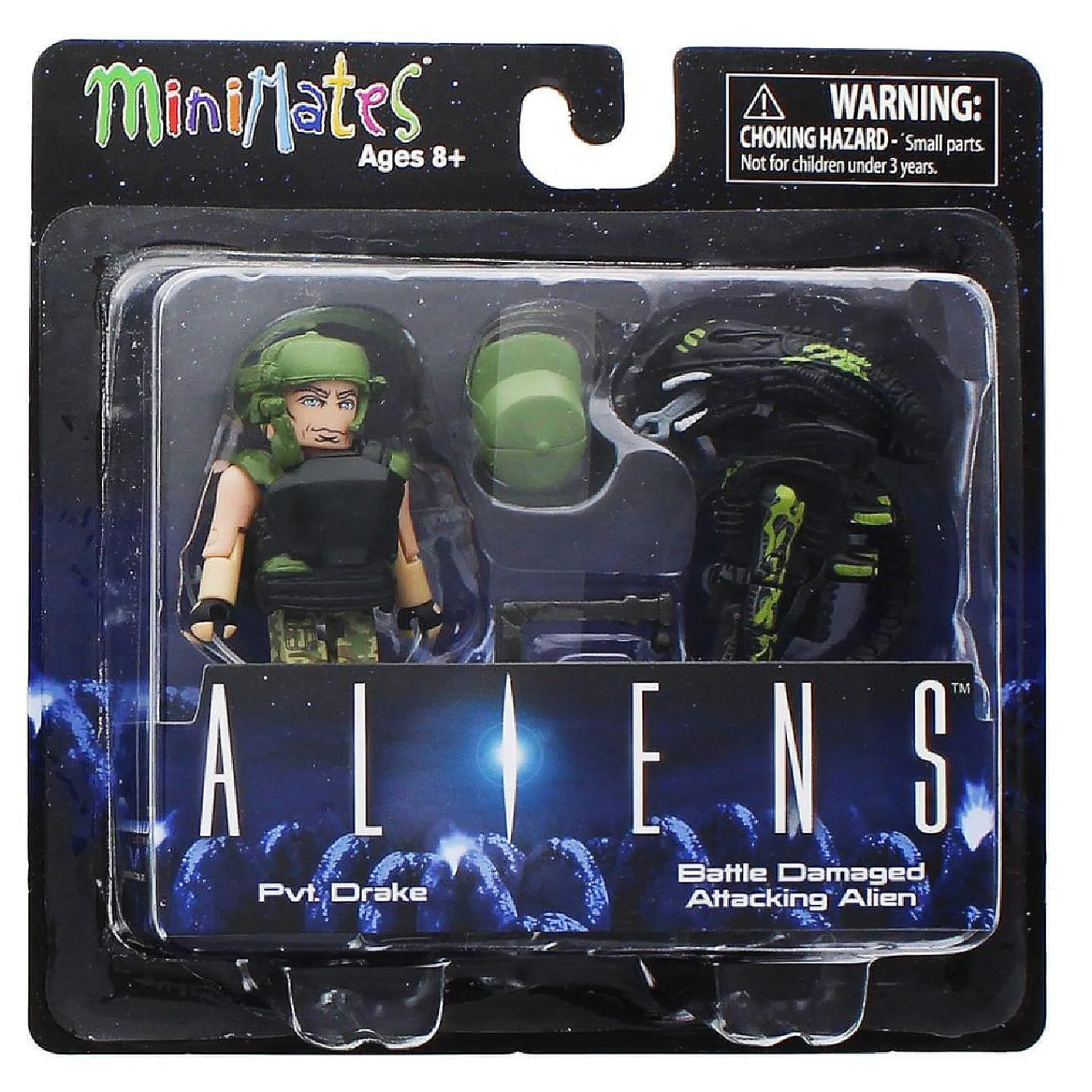 aliens_pvt_drake__battle__0.webp Oriental Trading Character Toys*Aliens Pvt. Drake & Battle Damaged Attacking Alien 2-Pack Series 1 Minimates