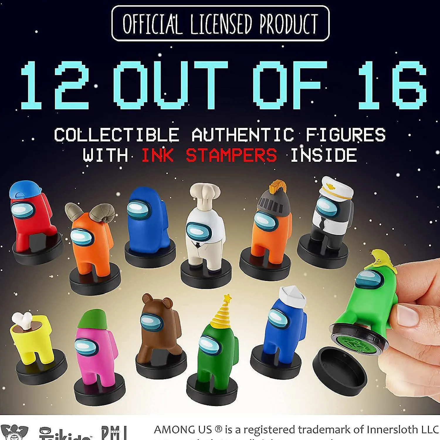 among_us_stampers_pk_crew_2.webp Oriental Trading Character Toys*Among Us Stampers 12Pk Crewmate Party Favor Cake Toppers Figure Set Pmi International