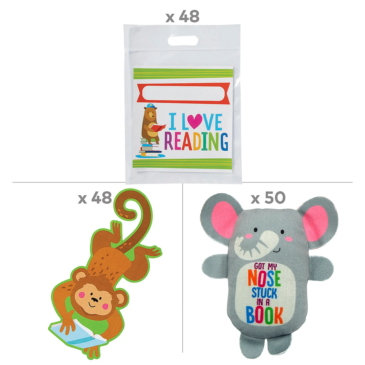 animal_buddy_reading_hand_1.webp Oriental Trading Stuffed Animals & Plush Toys*Animal Buddy Reading Handout Kit For 48