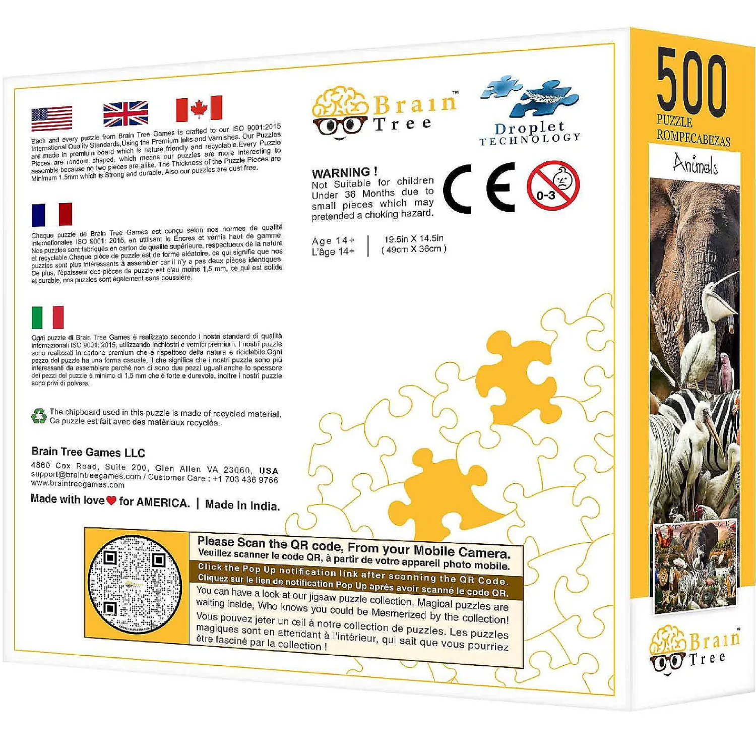 animal_jigsaw_unique_puzz_1.webp Oriental Trading Puzzles*Animal Jigsaw Unique Puzzles For Adults - Premium Quality - 500 Pieces
