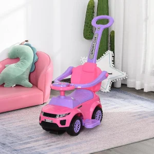 Aosom 3 In 1 Toddler Push Car W/Music Lights And Secure Bar 1-3Yr Pink<Oriental Trading New