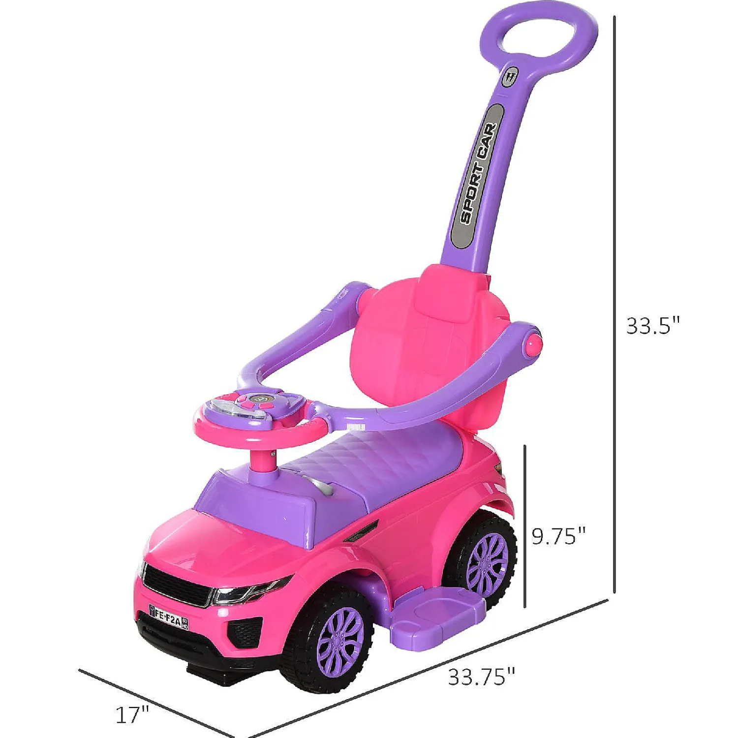 aosom__in__toddler_push_c_2.webp Aosom 3 In 1 Toddler Push Car W/Music Lights And Secure Bar 1-3Yr Pink<Oriental Trading New