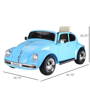 Aosom Licensed Volkswagen Beetle 6V Ride On W/Remote Control Mp3 Connection 3-6Yr Blue<Oriental Trading Sale