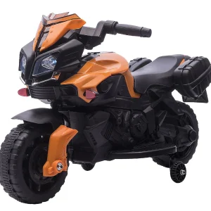 Aosom 6V Kids Motorcycle Dirt Bike Electric Battery Powered Ride On Toy Off Road Street Bike With Rechargeable Battery Pedal Headlights And Training Wheels Orange<Oriental Trading Outlet