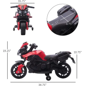 Aosom 6V Kids Motorcycle Dirt Bike Electric Battery Powered Ride On Toy Off Road Street Bike With Rechargeable Battery Pedal Headlights And Training Wheels Red<Oriental Trading Discount