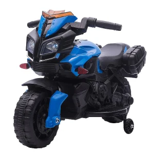 Aosom 6V Kids Motorcycle Electric Ride On W/Training Wheels Blue<Oriental Trading Cheap
