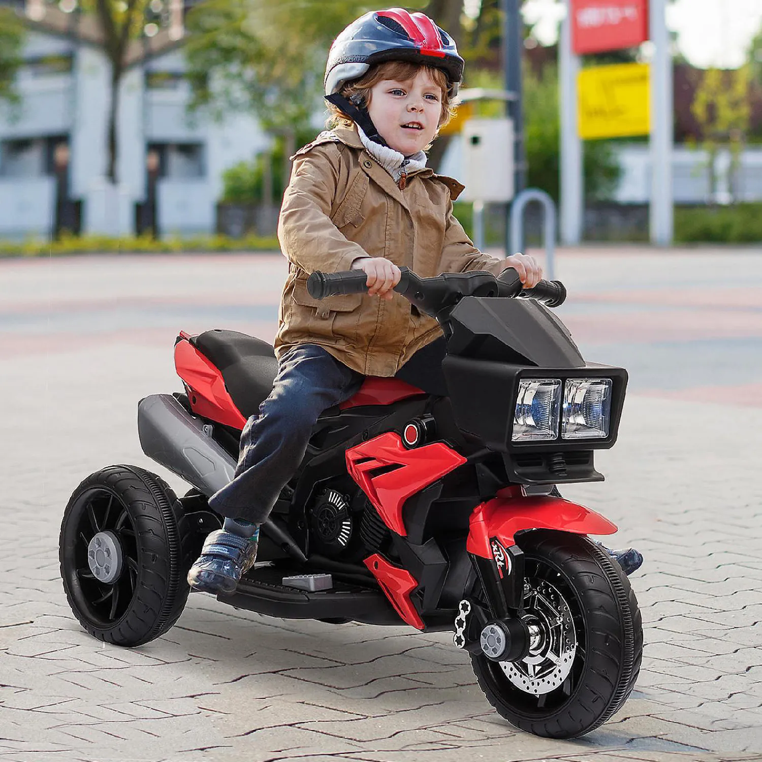aosom_v_kids_motorcycle_e_1.webp Aosom 6V Kids Motorcycle Electric Ride On W/ Music Red<Oriental Trading Cheap