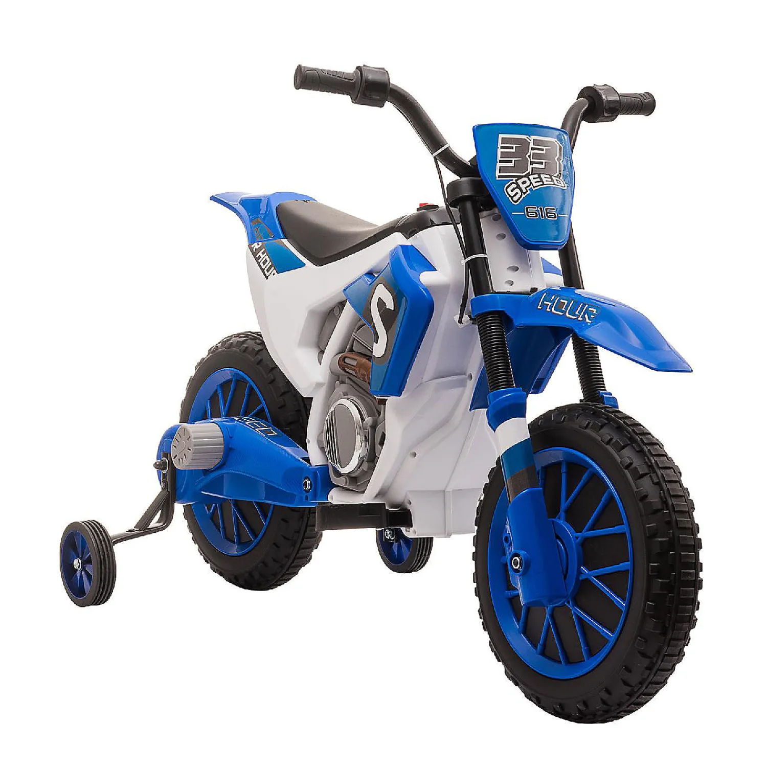 aosom_v_motorcycle_dirt_b_0.webp Aosom 12V Motorcycle Dirt Bike Electric Ride On W/ Training Wheels Blue<Oriental Trading Clearance