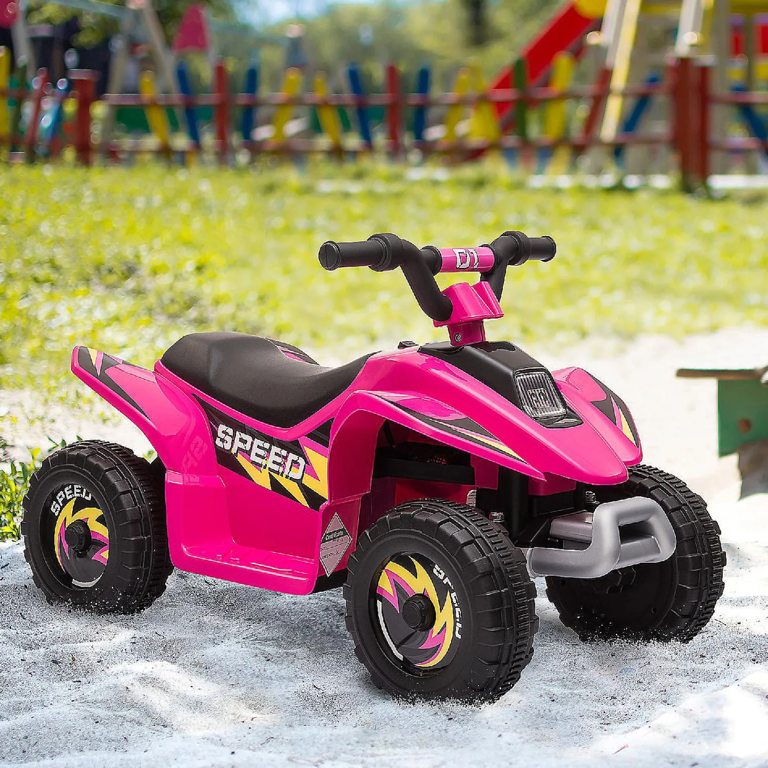 aosom_v_ride_on_atv__whee_1.webp Aosom 6V Ride On Atv 4 Wheeler Electric Quad Vehicle W/Forward/ Reverse Switch 3-5Yrs Pink<Oriental Trading Best