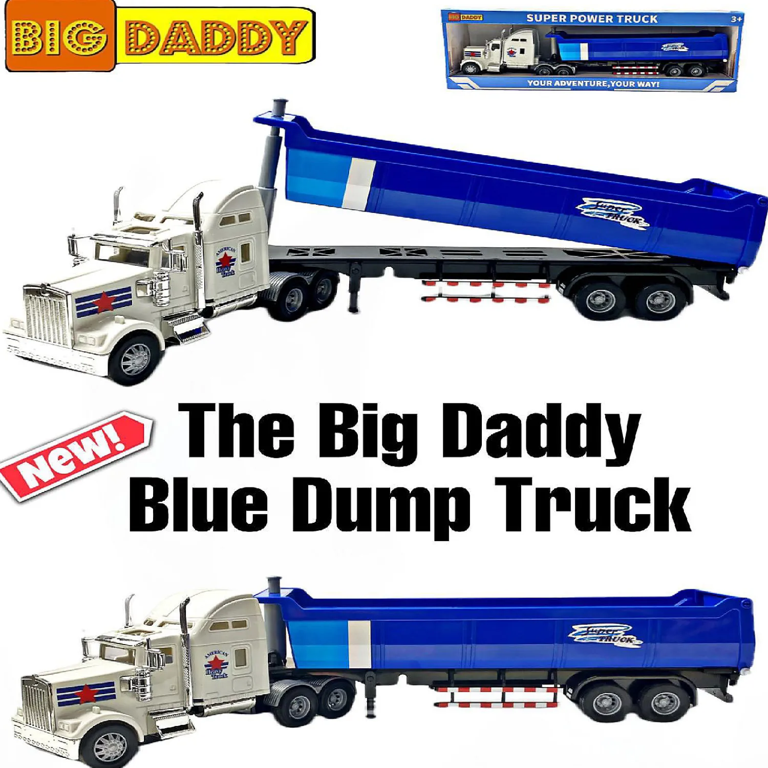 big_daddy_big_rig_heavy_d_2.webp Oriental Trading Toy Cars*Big Daddy Big Rig Heavy Duty Tractor Trailer Transport Series Dump Truck Tractor Trailer Long Haul Dump Truck