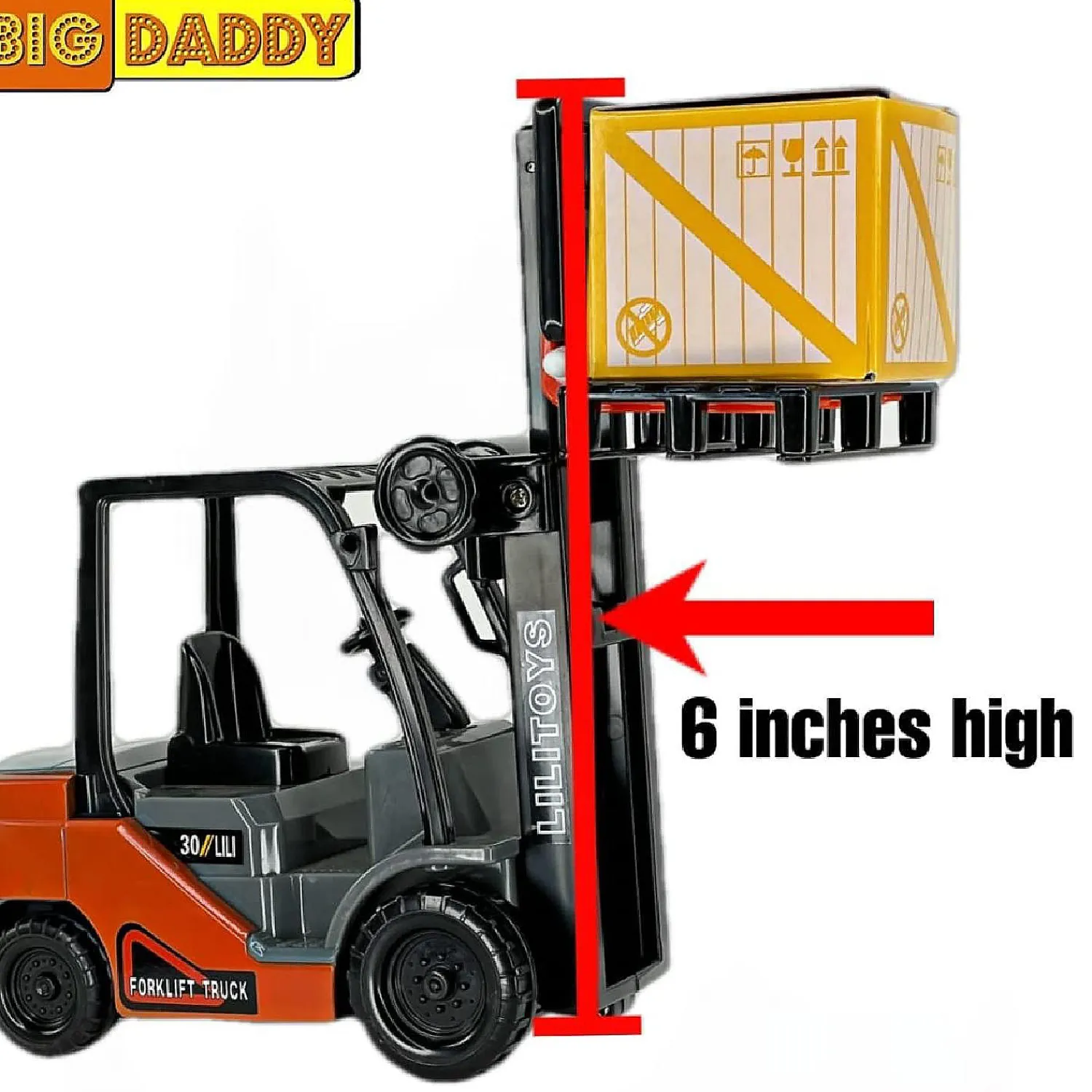 big_daddy_light_duty_work_1.webp Oriental Trading Toy Cars*Big Daddy Light Duty Work Trucks Series Authentic Forklift With Load Included