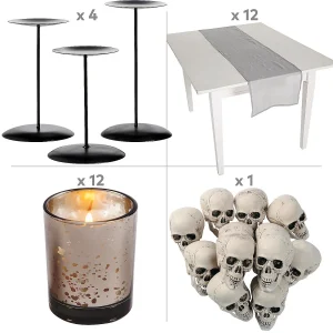 Black & Gray Halloween Table Decorating Kit - 48 Pc.<Oriental Trading Shop