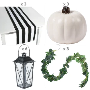 Black & White Halloween & Fall Wedding Centerpiece For 3 Tables<Oriental Trading Outlet