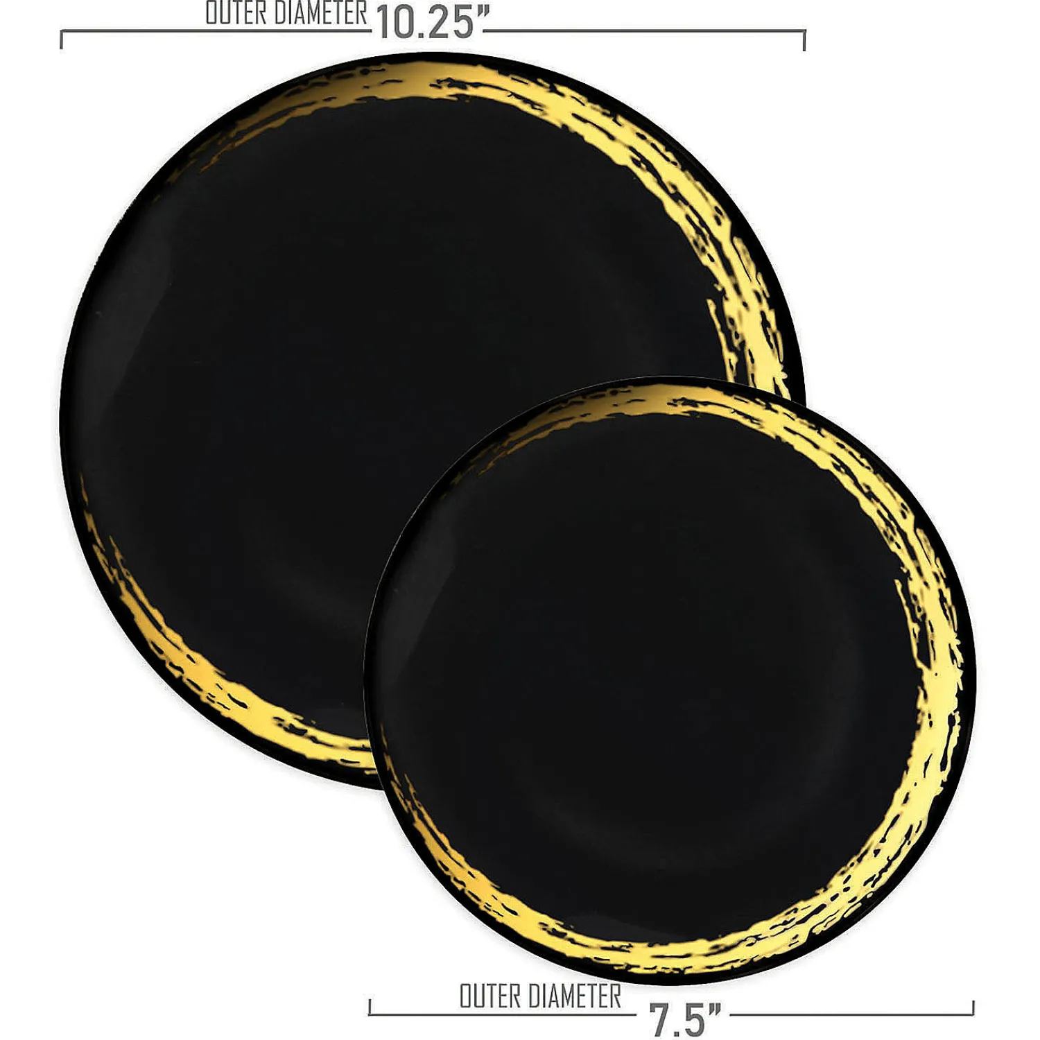 black_with_gold_moonlight_2.webp Black With Gold Moonlight Round Disposable Plastic Dinnerware Value Set (20 Settings)<Oriental Trading Shop