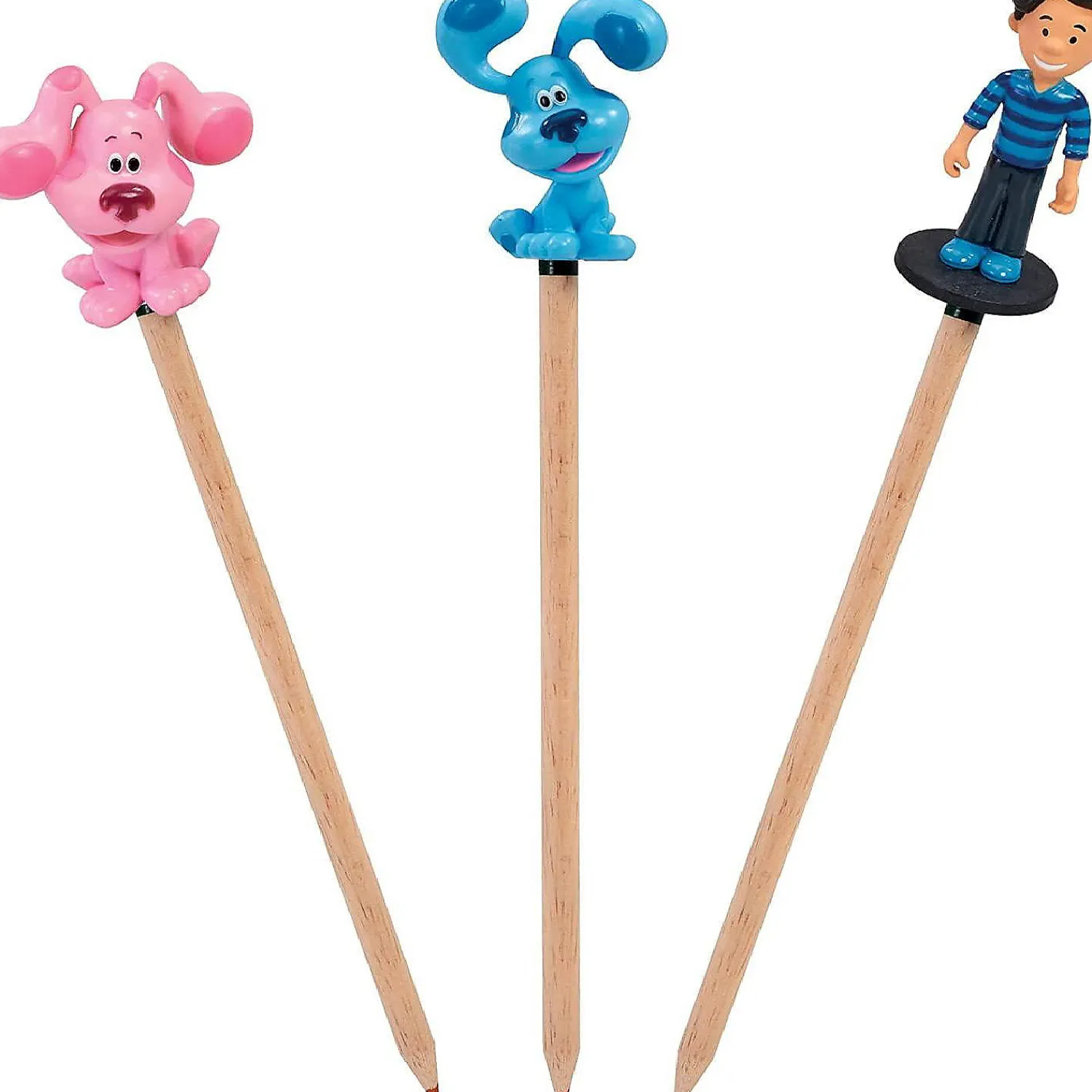 blues_clues_pencil_topper_1.webp Oriental Trading Character Toys*Blues Clues Pencil Toppers 12Pk Josh Tickety Tock Paprika Magenta Pail Pmi International
