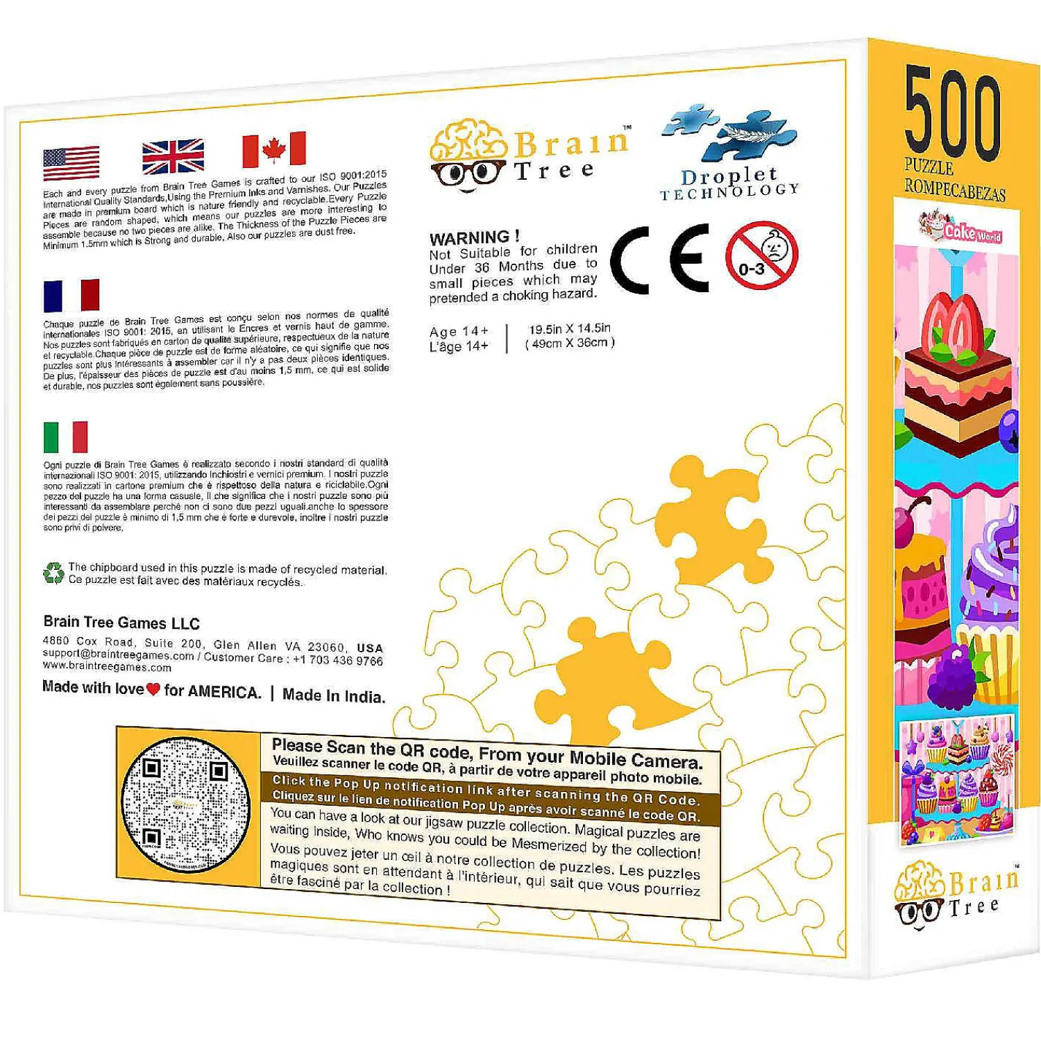 brain_treecake_world__pie_2.webp Oriental Trading Puzzles*Brain Tree-Cake World 500 Piece Jigsaw Puzzles For Adults19.5"Lx14.5"W