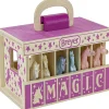Oriental Trading Play Sets*Breyer Unicorn Magic Wooden Carry Stable Playset W/ 6 Unicorns