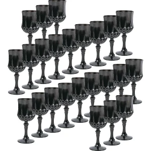 Bulk 48 Ct. Black Patterned Plastic Wine Glasses<Oriental Trading Cheap