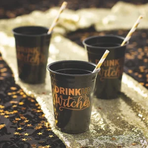 Bulk 50 Ct. Halloween Drink Up Witches Black Plastic Cups<Oriental Trading Clearance