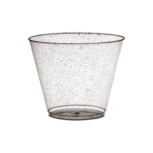 Bulk 50 Ct. Small Clear Plastic Cups With Black Glitter<Oriental Trading Flash Sale