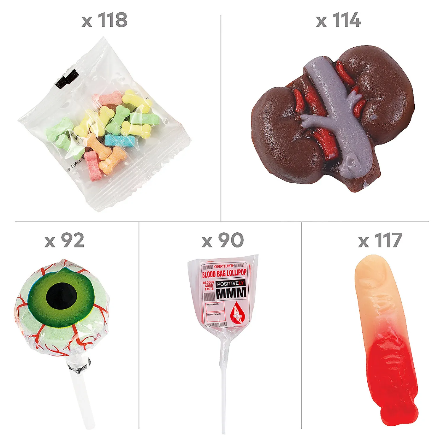 bulk__pc_body_parts_hallo_1.webp Bulk 531 Pc. Body Parts Halloween Candy Assortment<Oriental Trading Fashion