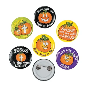 Oriental Trading Glow Jewelry*Bulk 48 Pc. Christian Pumpkin Glow-In-The-Dark Mini Buttons