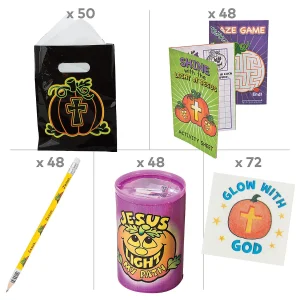 Oriental Trading Temporary Tattoos*Bulk 338 Pc. Christian Pumpkin Boo Bag Kit For 48