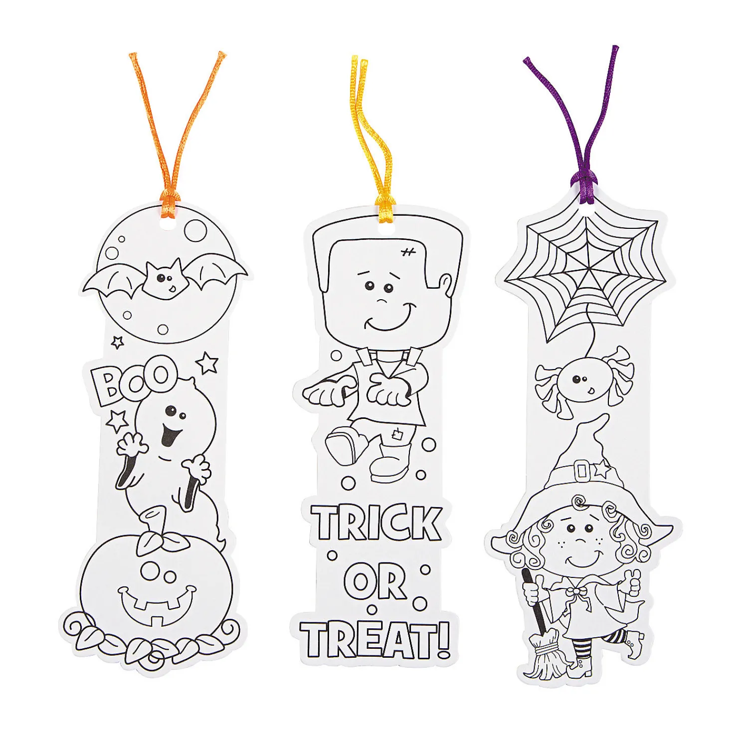 Bulk 50 Pc. Color Your Own Halloween Friends Bookmarks<Oriental Trading Store