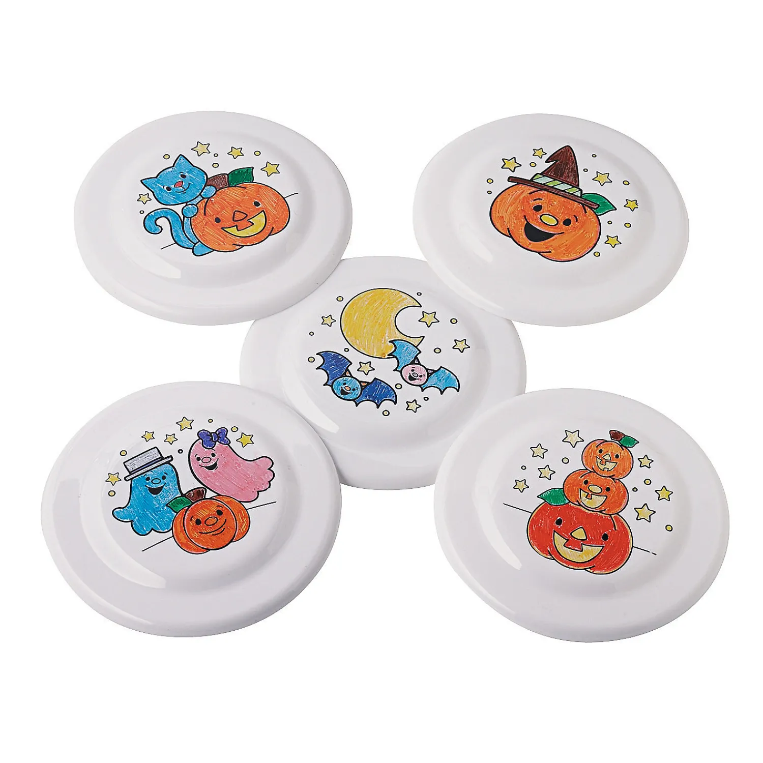 Bulk 50 Pc. Color Your Own Halloween Flying Discs<Oriental Trading Cheap