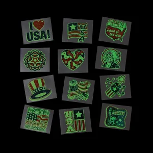 Oriental Trading Temporary Tattoos*Bulk 72 Pc. Glow-In-The-Dark Patriotic Temporary Tattoos