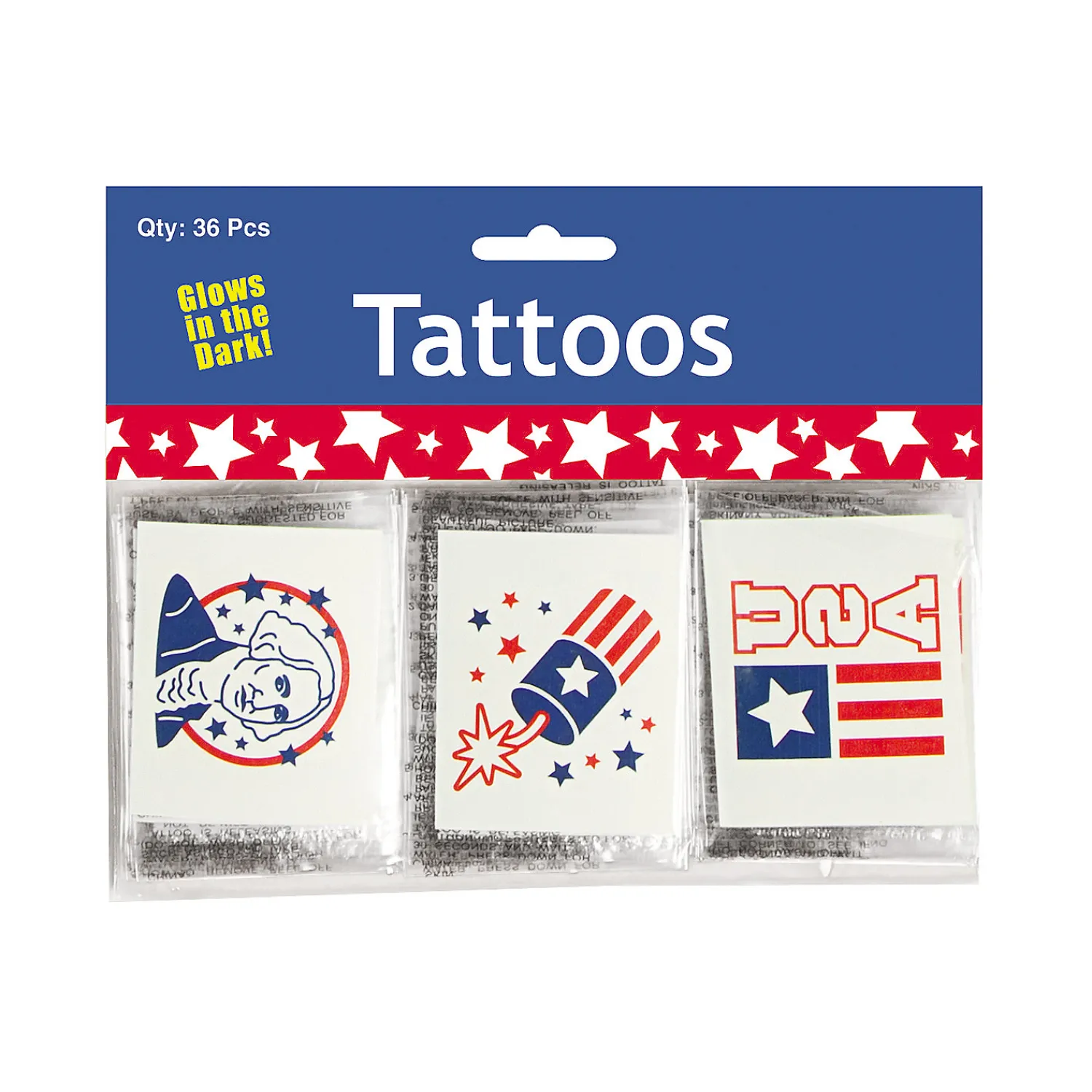 bulk__pc_glowinthedark_pa_3.webp Oriental Trading Temporary Tattoos*Bulk 72 Pc. Glow-In-The-Dark Patriotic Temporary Tattoos