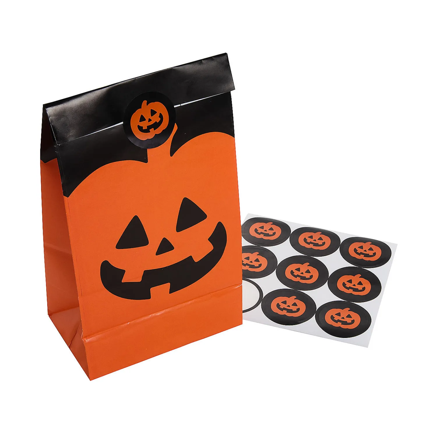 bulk__pc_jackolantern_tre_0.webp Bulk 48 Pc. Jack-O'-Lantern Treat Bags With Stickers<Oriental Trading Fashion
