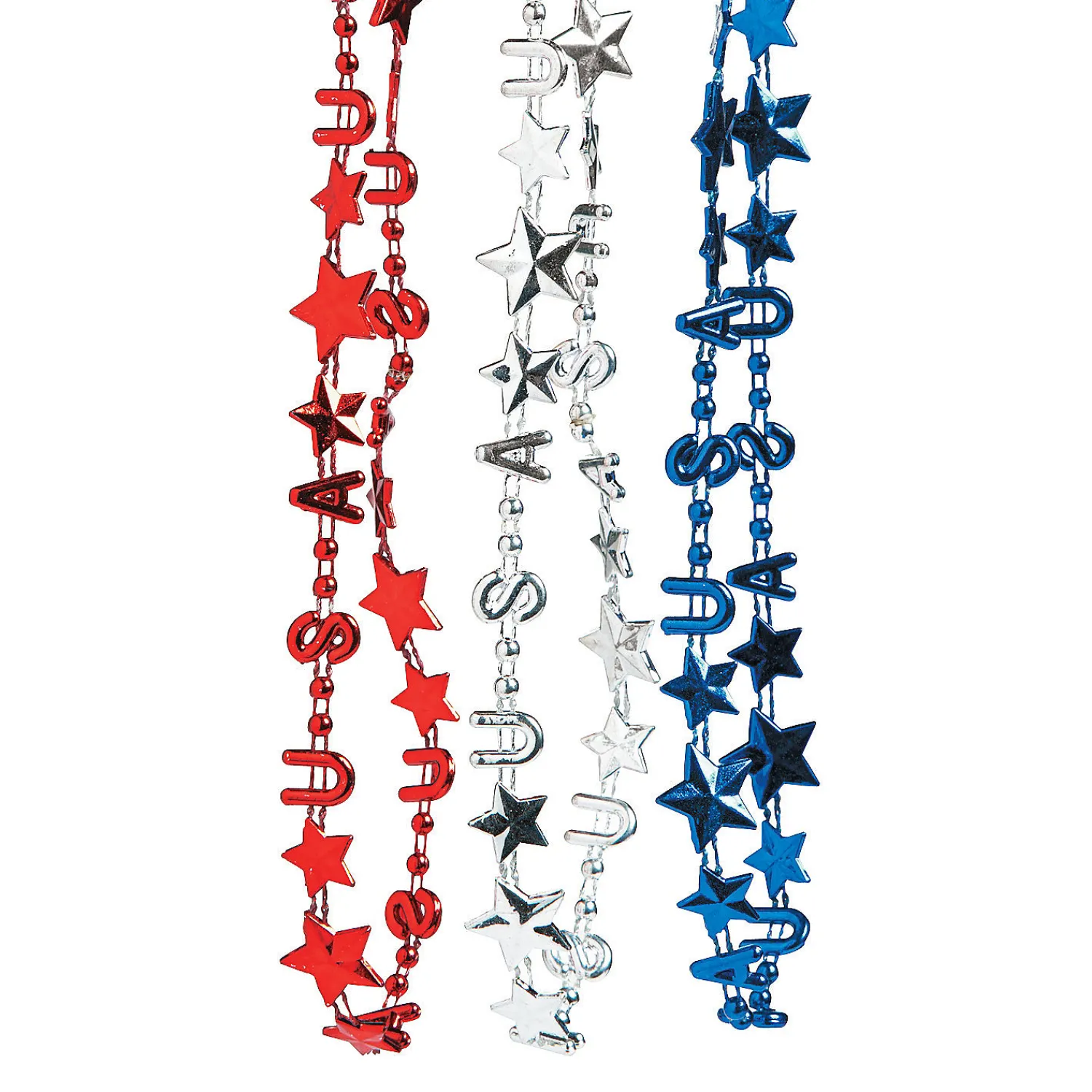 bulk__pc_metallic_patriot_0-1.webp Oriental Trading Necklaces*Bulk 48 Pc. Metallic Patriotic Usa Mardi Gras Bead Necklaces
