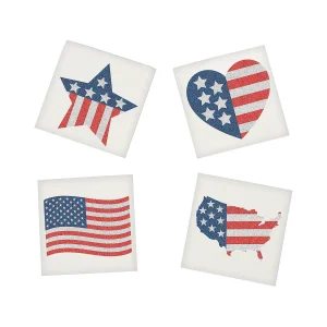 Oriental Trading Temporary Tattoos*Bulk 72 Pc. Patriotic Glitter Flag Temporary Tattoo Assortment - 72 Pc.