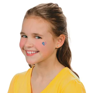 Oriental Trading Temporary Tattoos*Bulk 72 Pc. Patriotic Glitter Flag Temporary Tattoo Assortment - 72 Pc.