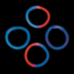 Oriental Trading Glow Assortments*Bulk 50 Pc. Patriotic Mix Glow Bracelets