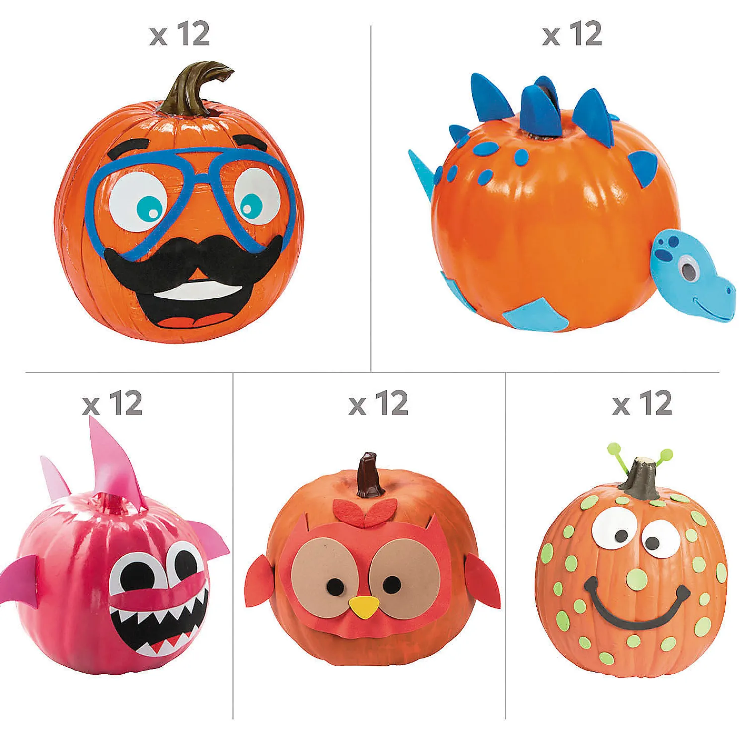 bulk__pc_pumpkin_decorati_1.webp Bulk 60 Pc. Pumpkin Decorating Craft Kit Assortment - Makes 60<Oriental Trading New