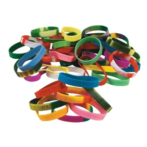 Oriental Trading Bracelets*Bulk 100 Pc. Religious Sayings Rubber Bracelets Assortment