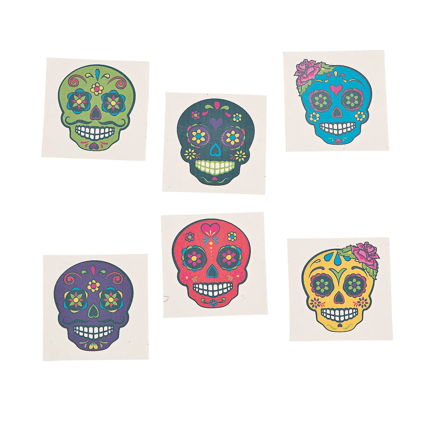 bulk__pc_sugar_skull_temp_0.webp Bulk 72 Pc. Sugar Skull Temporary Tattoos<Oriental Trading Shop