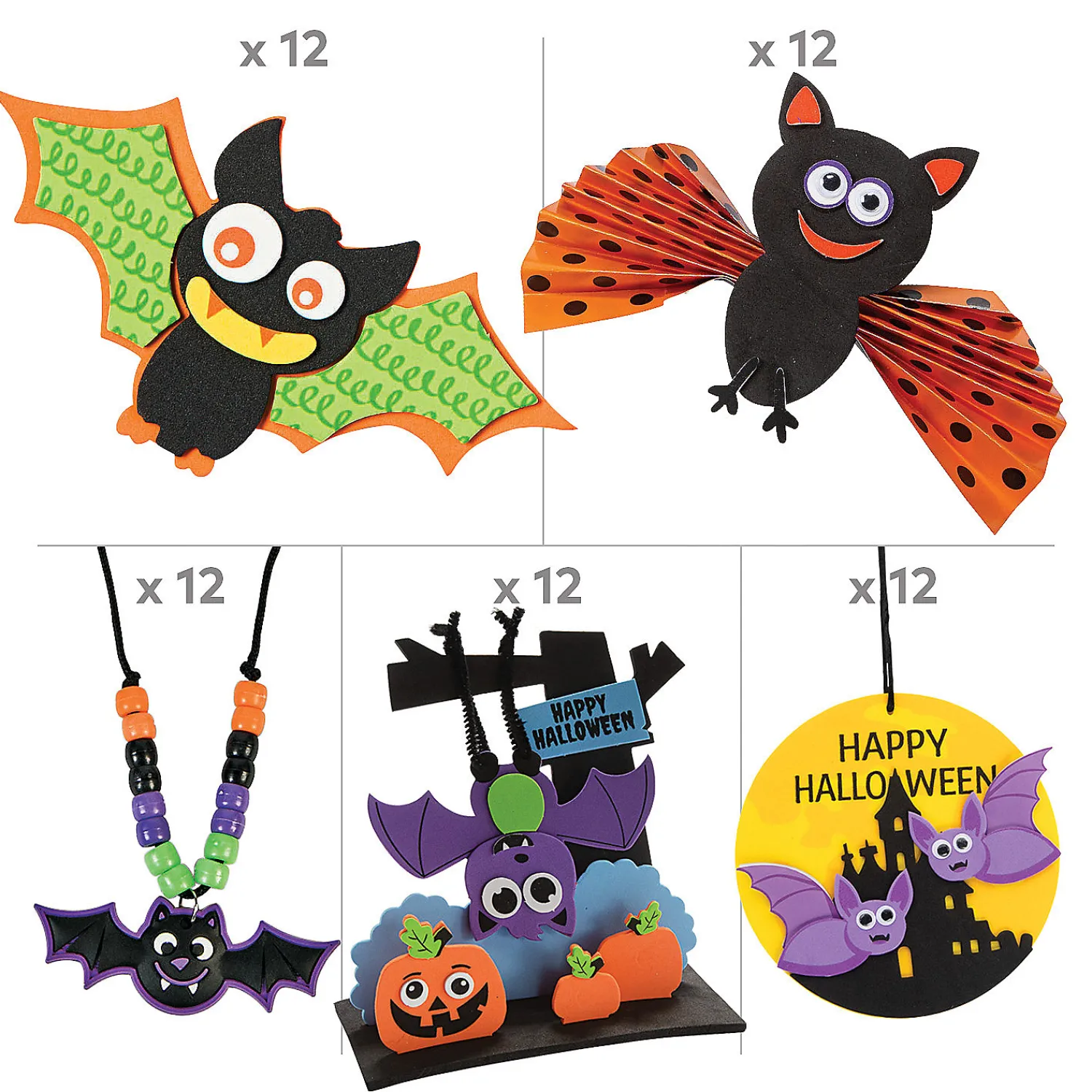 bulk_basically_halloween__1-1.webp Bulk Basically Halloween Bats Craft Kit Assortment - Makes 60<Oriental Trading Cheap