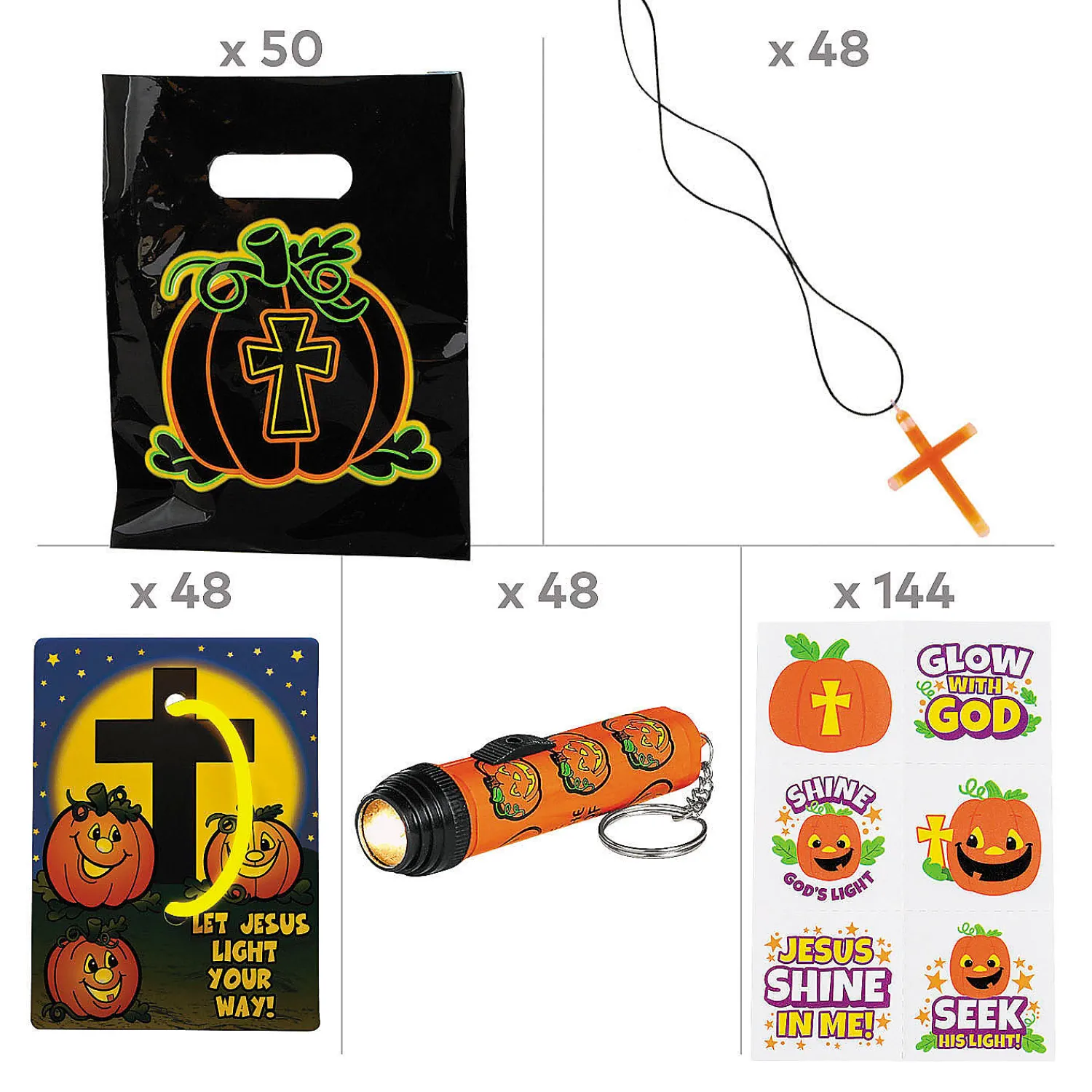 bulk_christian_pumpkin_gl_1-1.webp Bulk Christian Pumpkin Glow Handout Kit For 48<Oriental Trading Shop