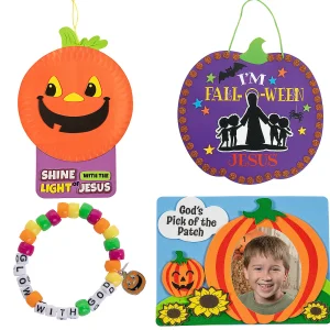 Bulk Halloween Fall-O-Ween Jesus Craft Kit Assortment - Makes 48<Oriental Trading New