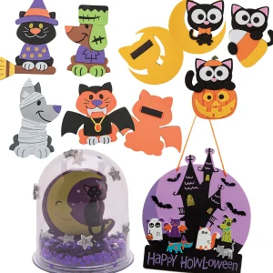 Bulk Halloween Howl-O-Ween Is Purrr-Fect Craft Kit Assortment - Makes 48<Oriental Trading Clearance