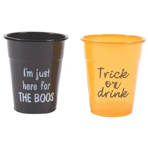 Bulk Halloween Party Trick-Or-Drink Black & Orange Plastic Cups - 150 Pc.<Oriental Trading Store