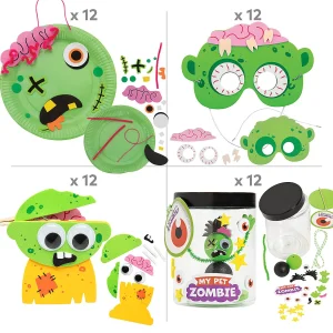 Bulk Halloween Zippy Zombie Craft Kit Assortment - Makes 48<Oriental Trading New
