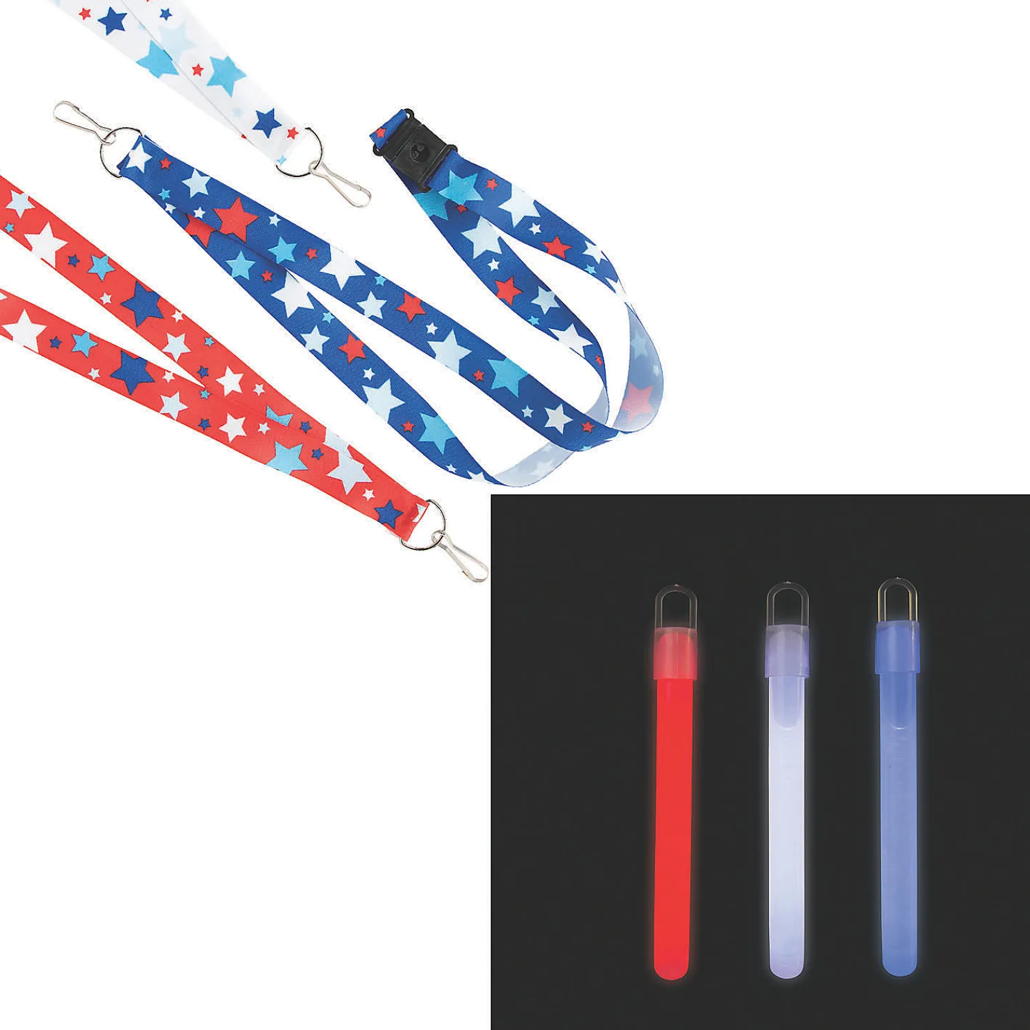 bulk_patriotic_lanyard__g_0.webp Oriental Trading Glow Sticks*Bulk Patriotic Lanyard & Glow Stick Kit For 48